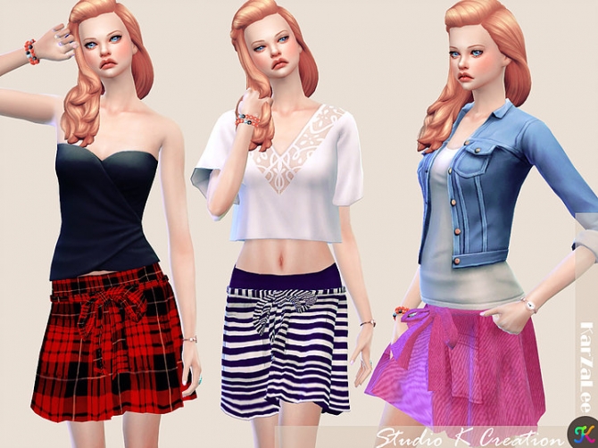 SecretPink Self Tie Skirt at Studio K-Creation » Sims 4 Updates