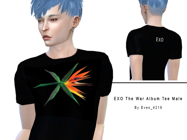 Sims 4 K Pop EXO The War Album Tee for Male by Eves 4216 at TSR
