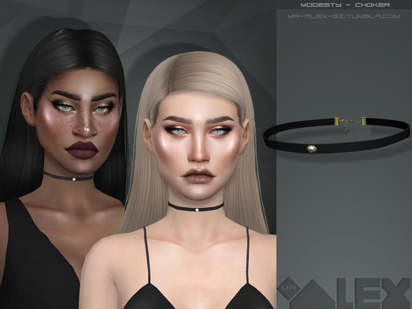 Sims 4 Modesty choker by Mr.Alex at TSR