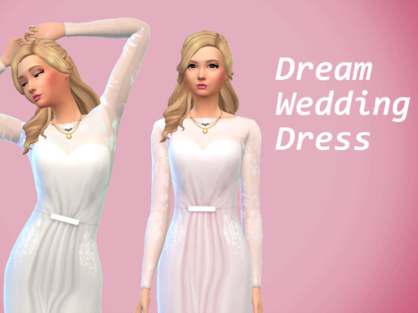 Sims 4 Dream Wedding Dress by Stachelbeere at TSR