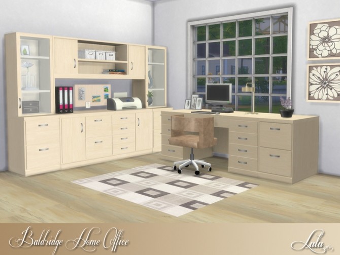 Sims 4 Baldridge Home Office by Lulu265 at TSR