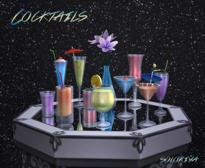 Sims 4 Cocktails set at Soloriya
