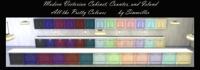 Sims 4 Modern Victorian Cabinet and Counters Recolours by Simmiller at Mod The Sims