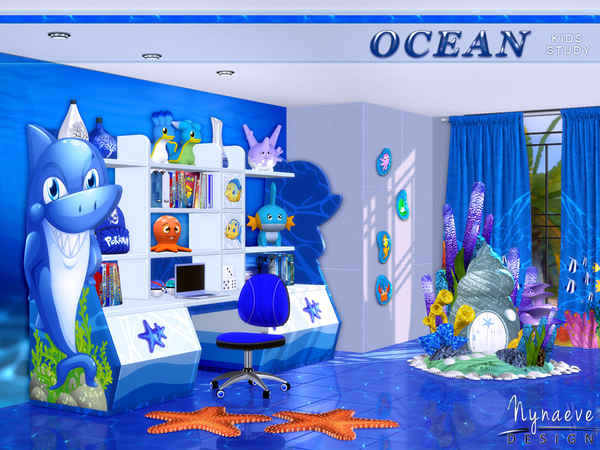 Sims 4 Ocean Kids Study by NynaeveDesign at TSR