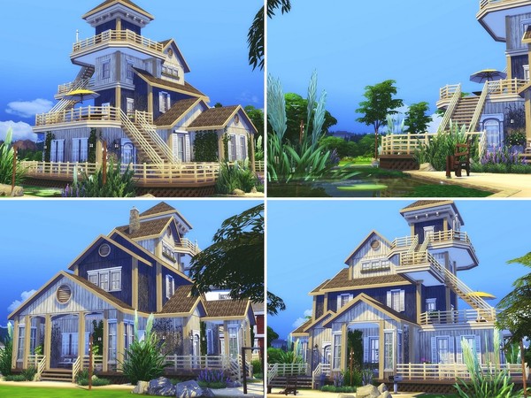 Sims 4 Old Beach Cottage by MychQQQ at TSR