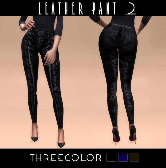 Sims 4 Leather Pants Eva at BlueRose Sims