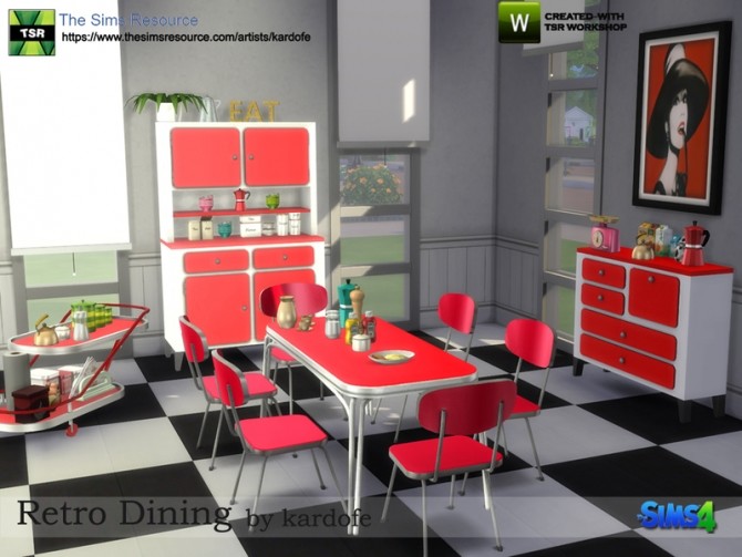 Sims 4 Retro Dining by Kardofe at TSR