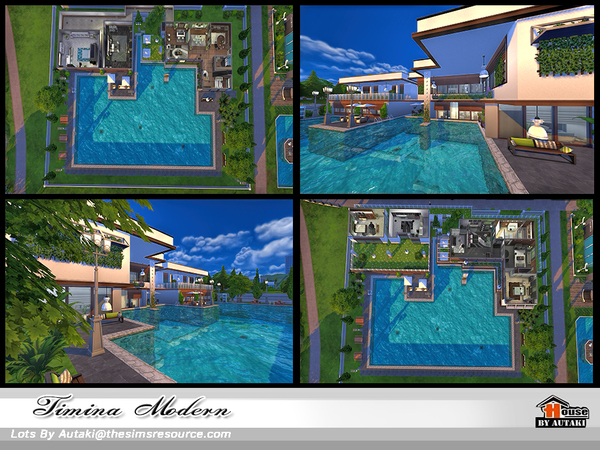 Sims 4 Timina Modern house by autaki at TSR