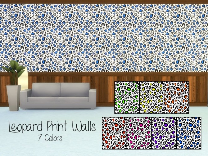 Sims 4 Leopard Print Panel Walls by Lenabubbles82 at Mod The Sims