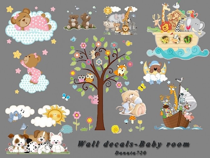 Sims 4 Baby Room   Wall Decals by Danuta720 at TSR