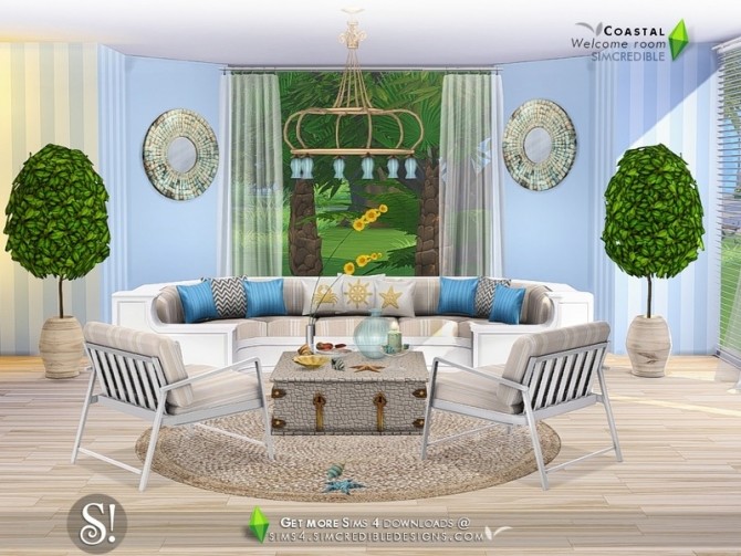 Sims 4 Coastal welcome room by SIMcredible at TSR