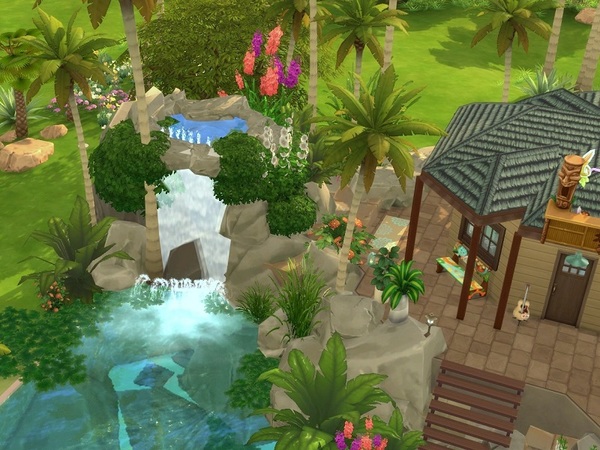 Sims 4 Tropical Beach Hut by galadrijella at TSR