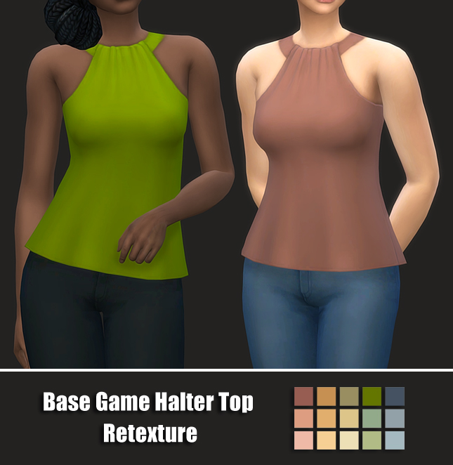 Sims 4 Halter Top Retextured by maimouth at SimsWorkshop