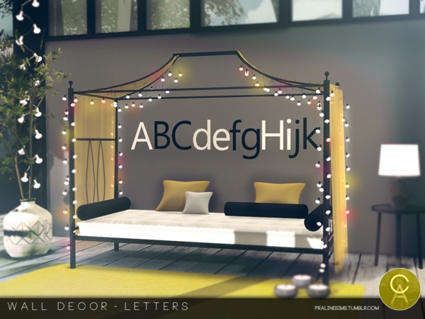 Wall Decor Letters by Pralinesims at TSR » Sims 4 Updates