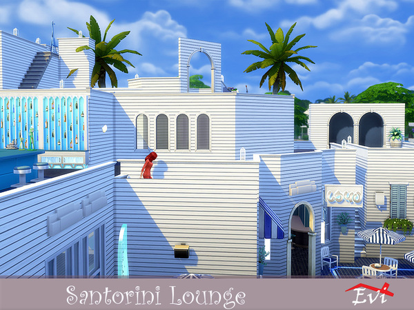 Sims 4 Santorini Lounge by evi at TSR