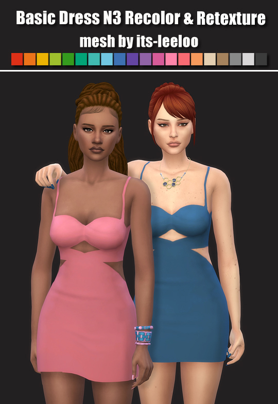 Sims 4 Basic Dress N3 Recolored by maimouth at SimsWorkshop