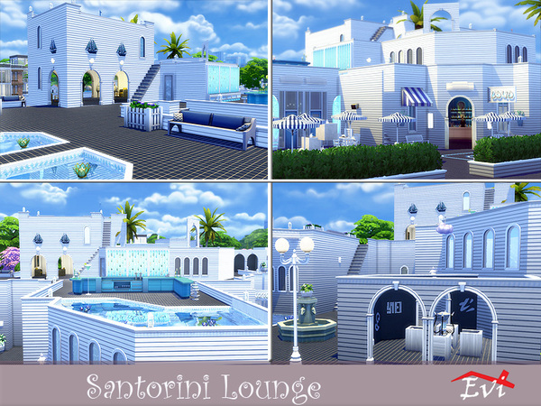 Sims 4 Santorini Lounge by evi at TSR