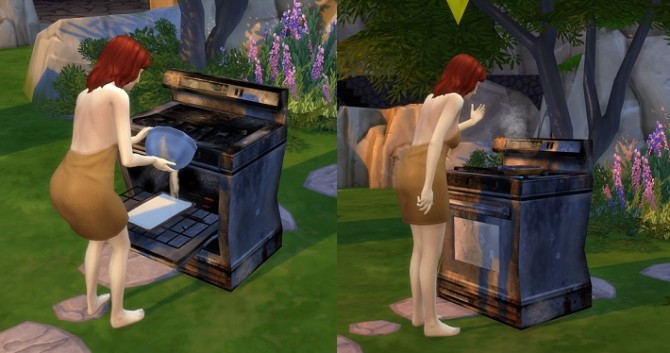 Sims 4 Salvage Stove from Castaway Stories by BigUglyHag at SimsWorkshop