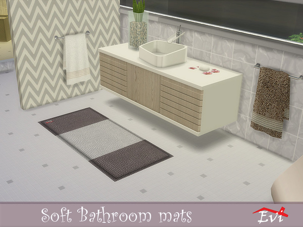 Sims 4 Soft bathroom mats by evi at TSR
