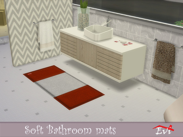 Sims 4 Soft bathroom mats by evi at TSR
