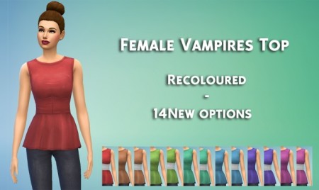 Vampires Female Top Recoloured by simsessa at Mod The Sims