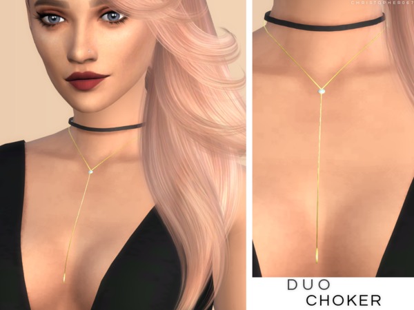 Sims 4 Duo Choker by Christopher067 at TSR