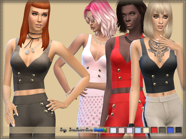 Sims 4 Top & Buttons by bukovka at TSR