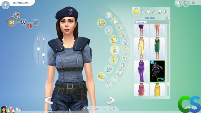 Sims 4 Jill Valentine costume by cepzid at SimsWorkshop