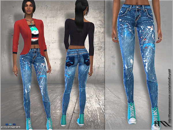 Sims 4 Original Denim jeans by EsyraM at TSR