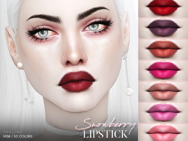 Sims 4 Snowberry Lipstick N138 by Pralinesims at TSR