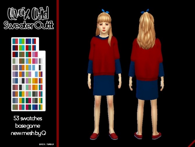 Sims 4 Child Sweater Outfit at qvoix – escaping reality