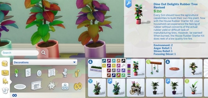 Sims 4 Rubber Tree Decorative Plant Revised and Recoloured by Simmiller at Mod The Sims