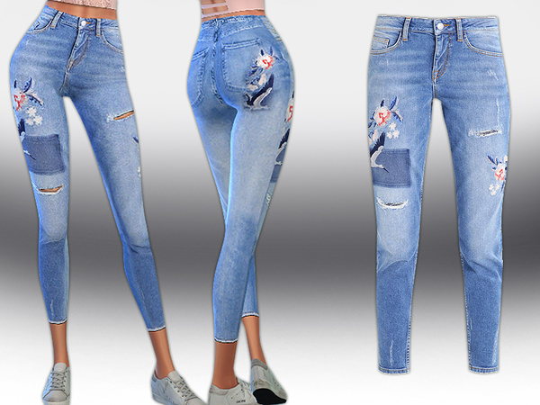 Sims 4 Pixie Slim Fit Jeans by Saliwa at TSR