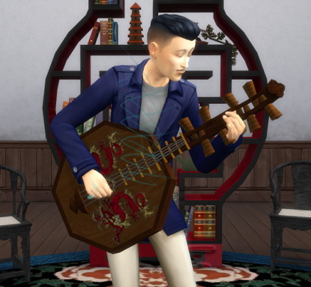Imperial Dragon Lute by BigUglyHag at SimsWorkshop