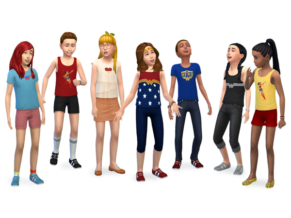 Sims 4 Wonder Woman Kids Set 01 by Toonces at TSR