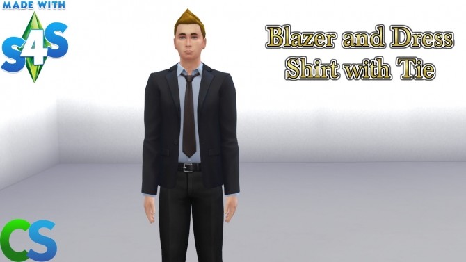 Sims 4 Blazer and Dress Shirt with Tie by cepzid at SimsWorkshop