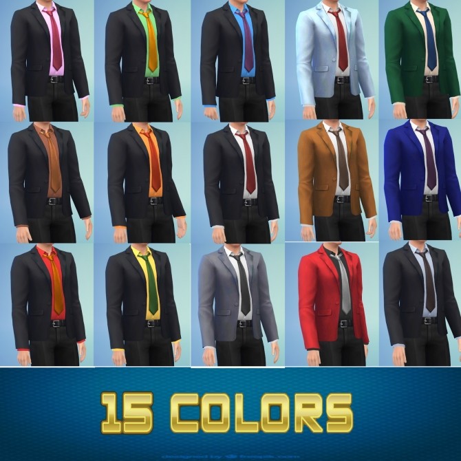 Sims 4 Blazer and Dress Shirt with Tie by cepzid at SimsWorkshop