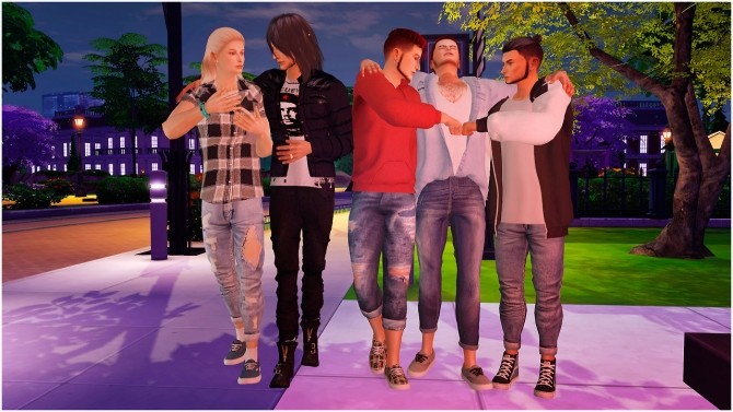 Sims 4 Male friendship 3 group poses at Rethdis love