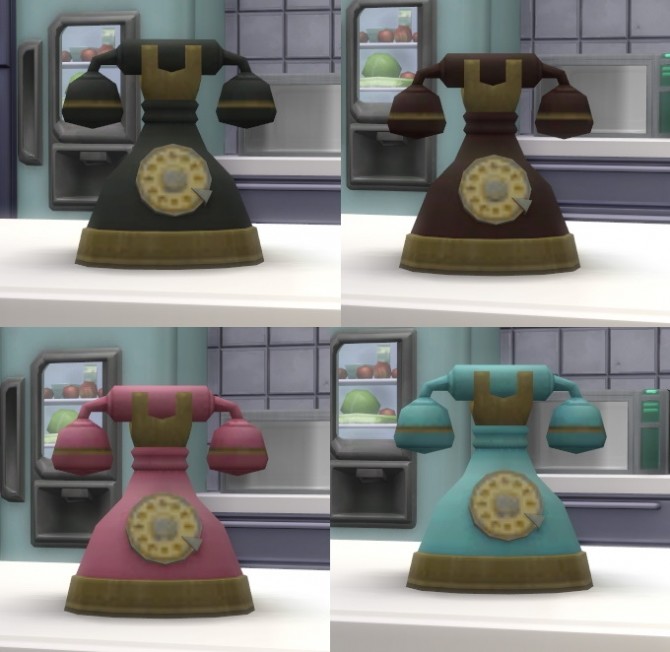 Sims 4 Vintage Rotary Phone by BigUglyHag at SimsWorkshop