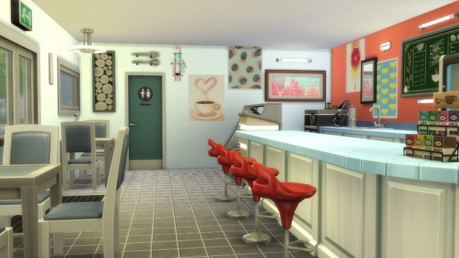 Sims 4 Deco Cafe by Krowvacs at Mod The Sims