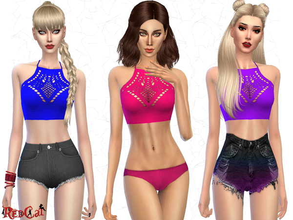 Sims 4 Exposed Detailed Top by RedCat at TSR