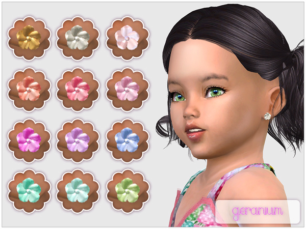 Sims 4 Geranium Studs For Toddlers by feyona at TSR