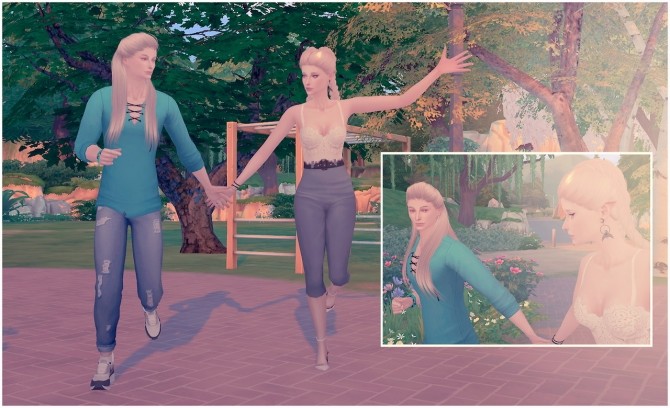 Sims 4 Running together poses at Rethdis love