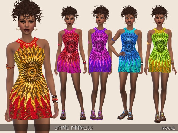 Sims 4 Ethnic Mini dress by Paogae at TSR