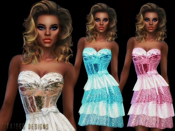 Sims 4 Party Dress by ZitaRossouw at TSR