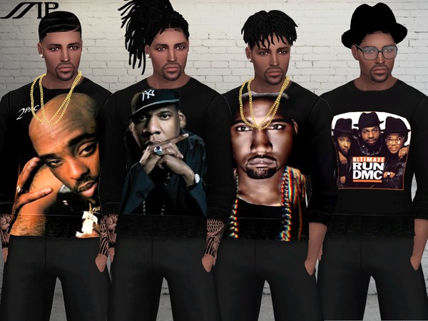 Sims 4 MP Famous Rappers T Shirt by MartyP at TSR