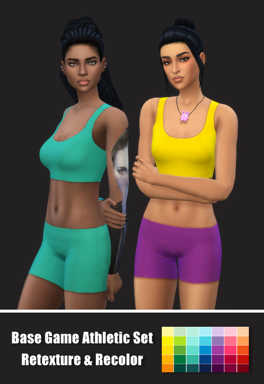 Sims 4 Base Game Athletic Set Recolor & Retexture by maimouth at SimsWorkshop