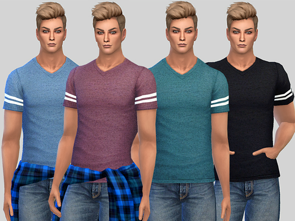 Dylan T-shirt M by Pinkzombiecupcakes at TSR » Sims 4 Updates