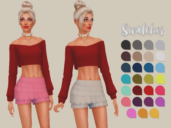 Sims 4 Frilly Skirt by zourrysims at TSR