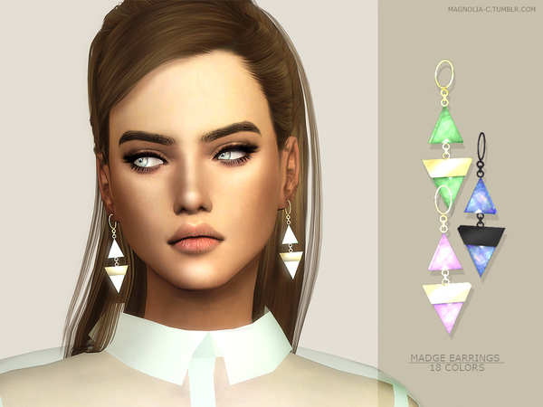 Sims 4 Madge Earrings by magnolia c at TSR